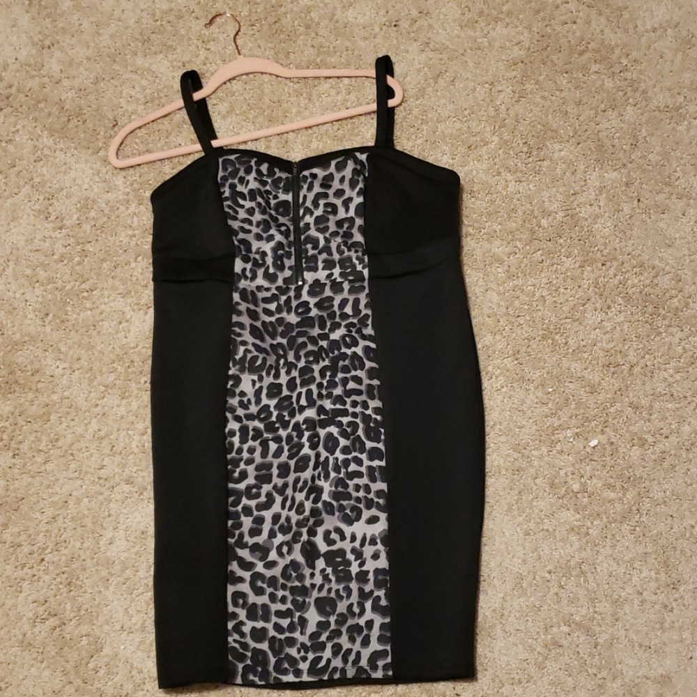 Torrid Black & Leopard Print Bodycon